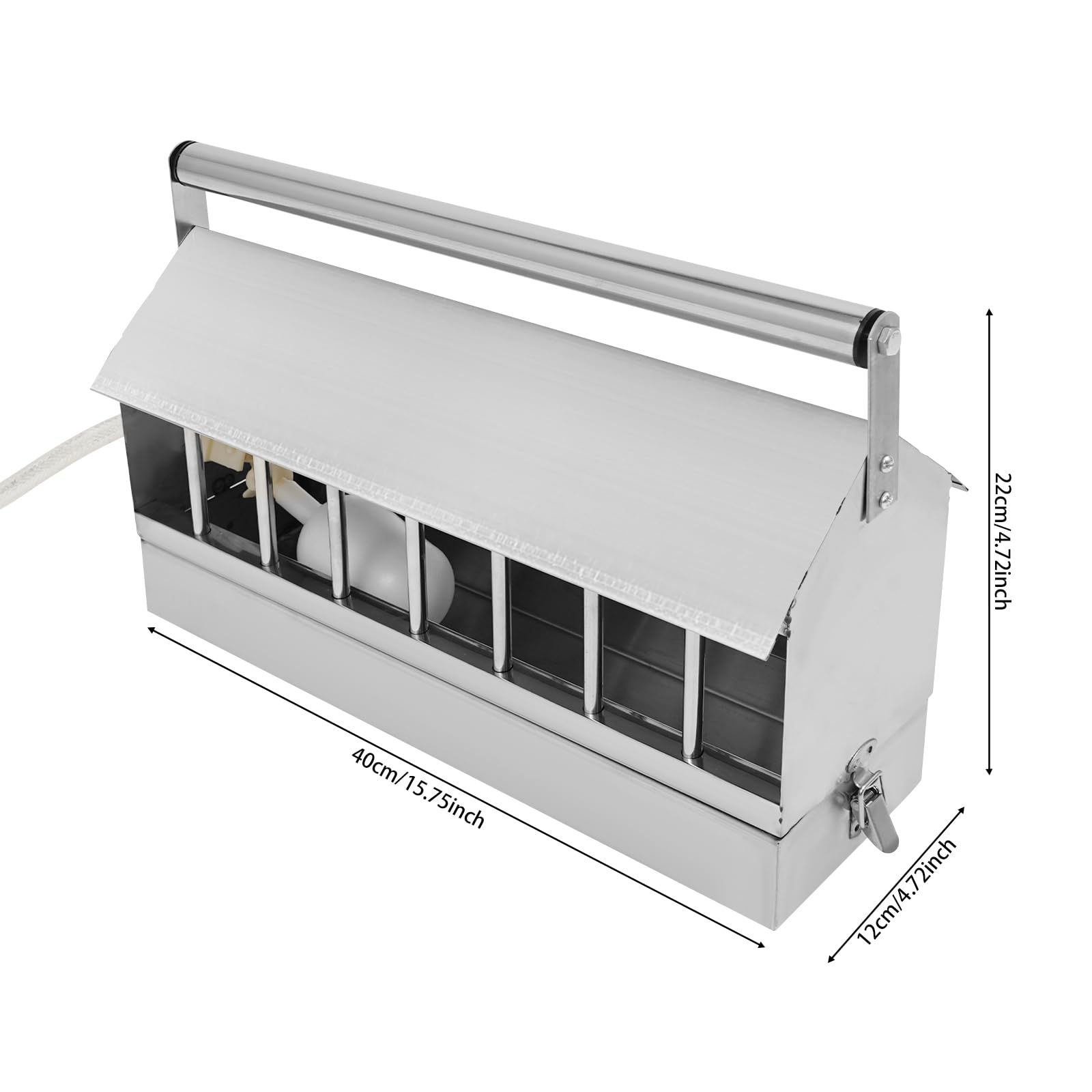 Recipiente automático para beber aves de corral, 40 x 12 x 22 cm, con válvula de flotador, recipiente automático para pollos, patos y pájaros