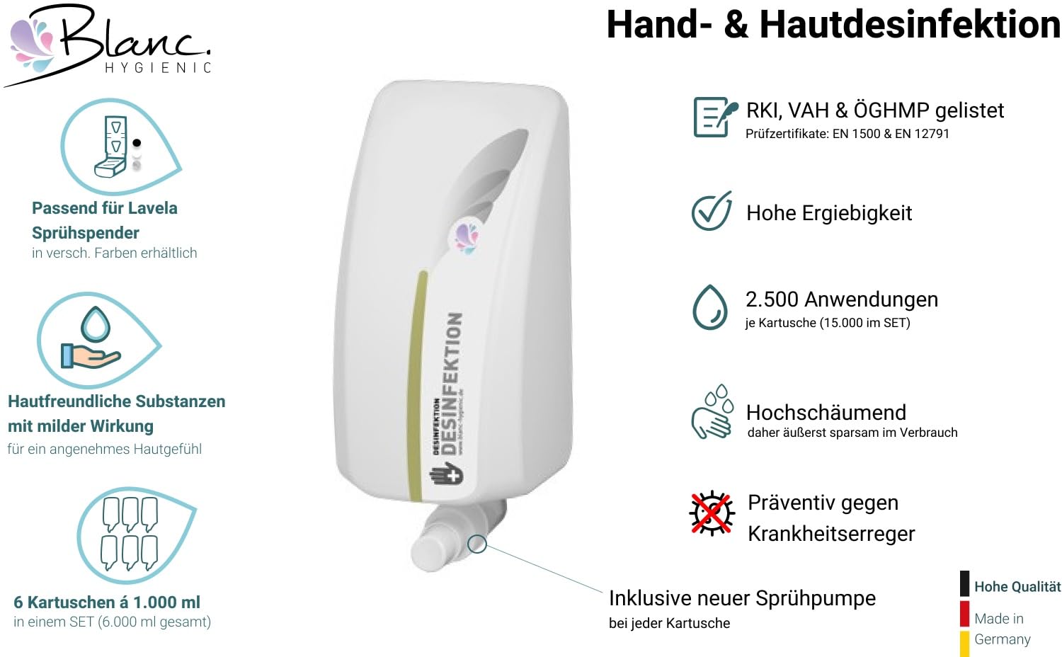 Lavela Hautschutzprogramm Weiß, 10 Kartuschen und Spender