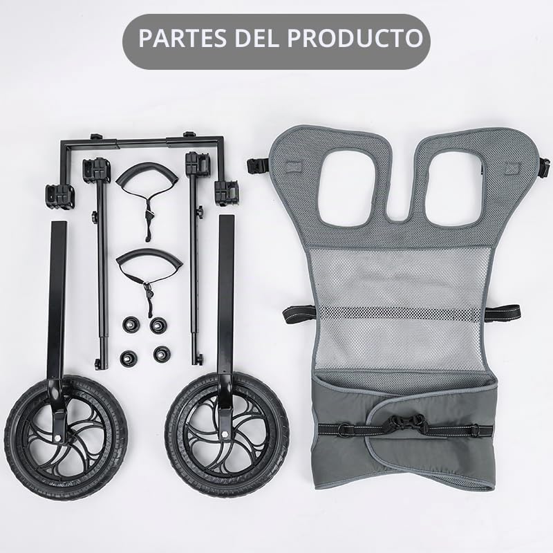 Silla de ruedas grande para perros con patas traseras, ayuda a la movilidad y carrito para mascotas discapacitadas