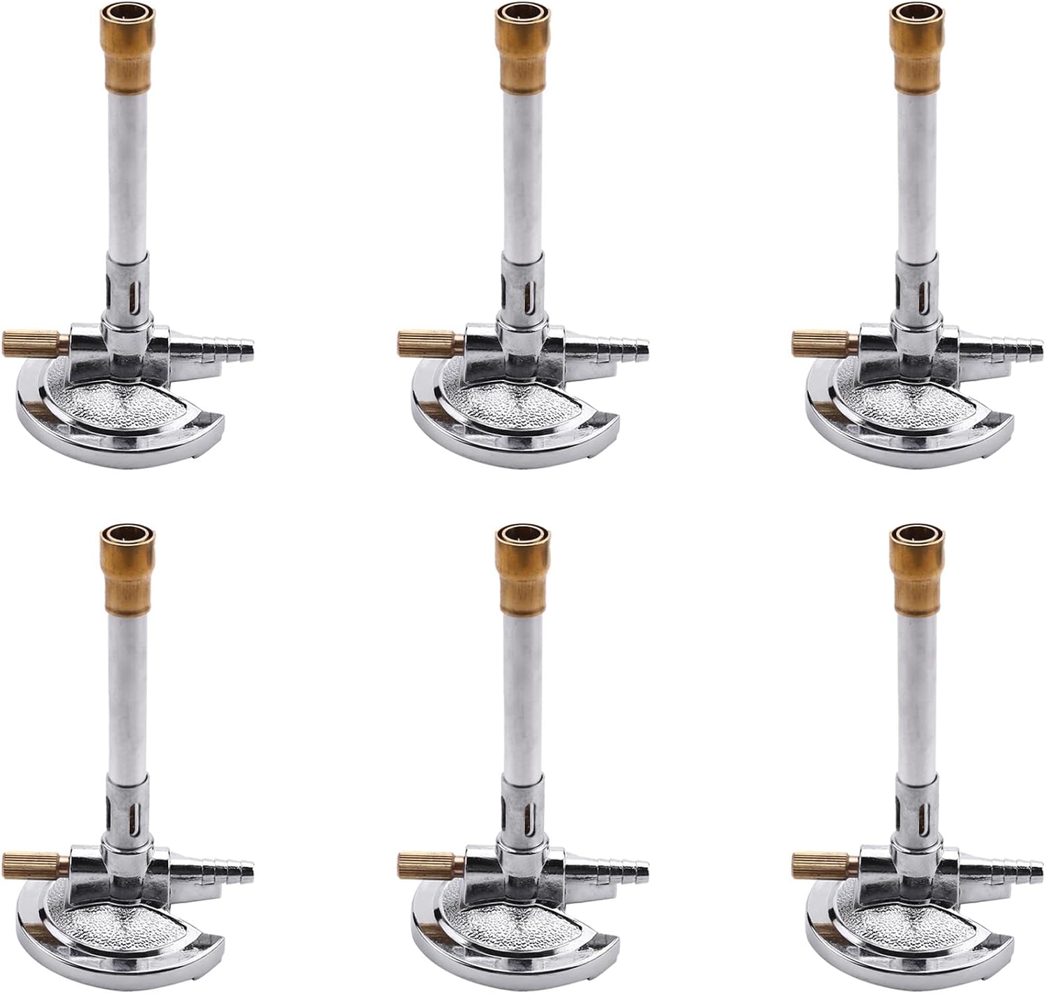 6Pcs Mini Single Tube Bunsen Burner Gas Light for Liquid Propane Lab Heating Equipment