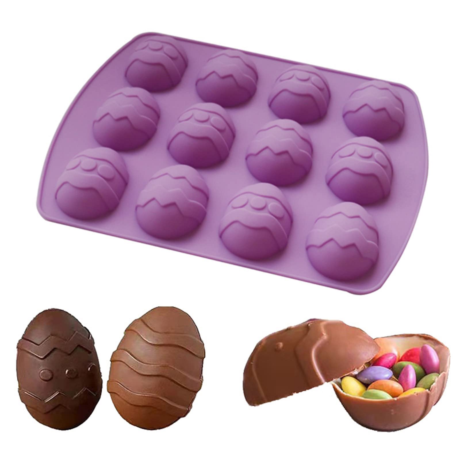 Moldes de Silicona, 12 cavidades moldes de Chocolate moldes de Fondant Molde de Caramelo en Forma de gelatina de Silicona Accesorios for Hornear