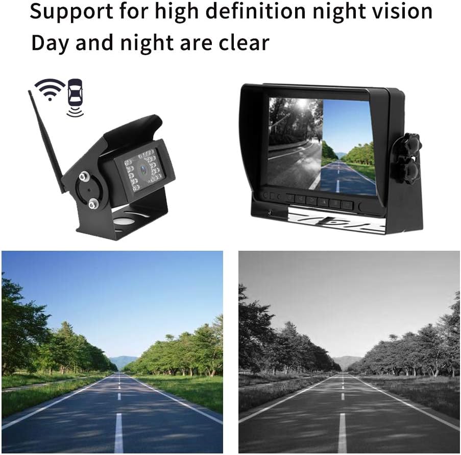 Crazy Clearance Hodozzy Wireless Backup Camera Kit with Stable Digital Signal, 7’’ Monitor & Rear View Camera for Truck, Van, Camping Car, SUV, IP69 Waterproof Super Night Vision Rear View Backup Camera
