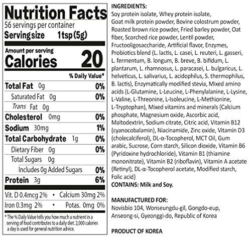 Rawel Premium Goat's Milk Protein Powder A+ (9.87Oz) / High In Protein To Support Growth / Supports Gut Health And Digestion / Whey Protein Isolate(Wpi) #TOP6