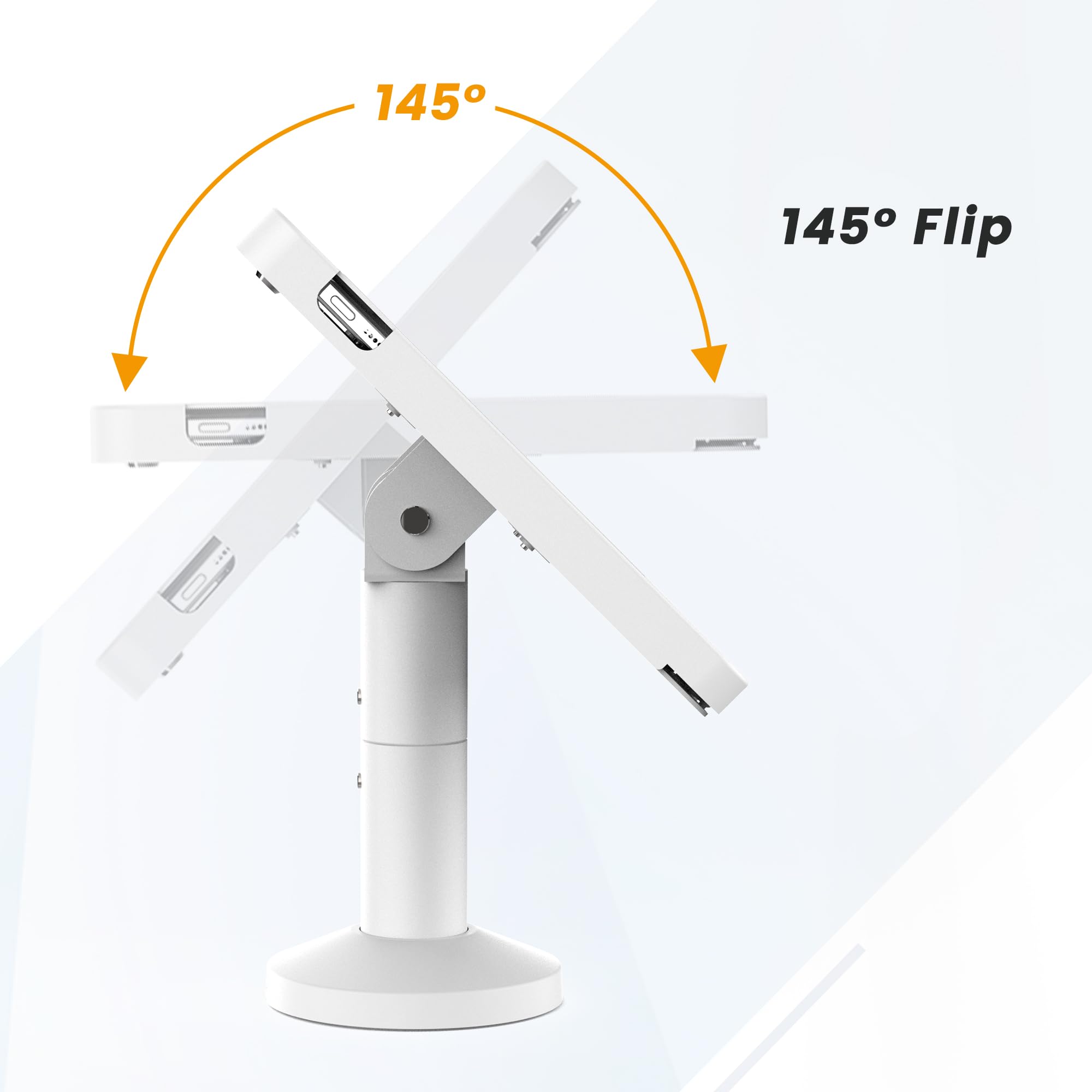 Kiosk POS Tablet Ständer Anti-Diebstahl für iPad 10.9" Pro 11" Air 4 5, 180 Grad drehbar, Metall, Business-Stil, Weiß/Opulenter Garten