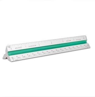Alumicolor Aluminum Architect Color-Coded Solid Drafting Scale, 6IN, Silver,3056-1