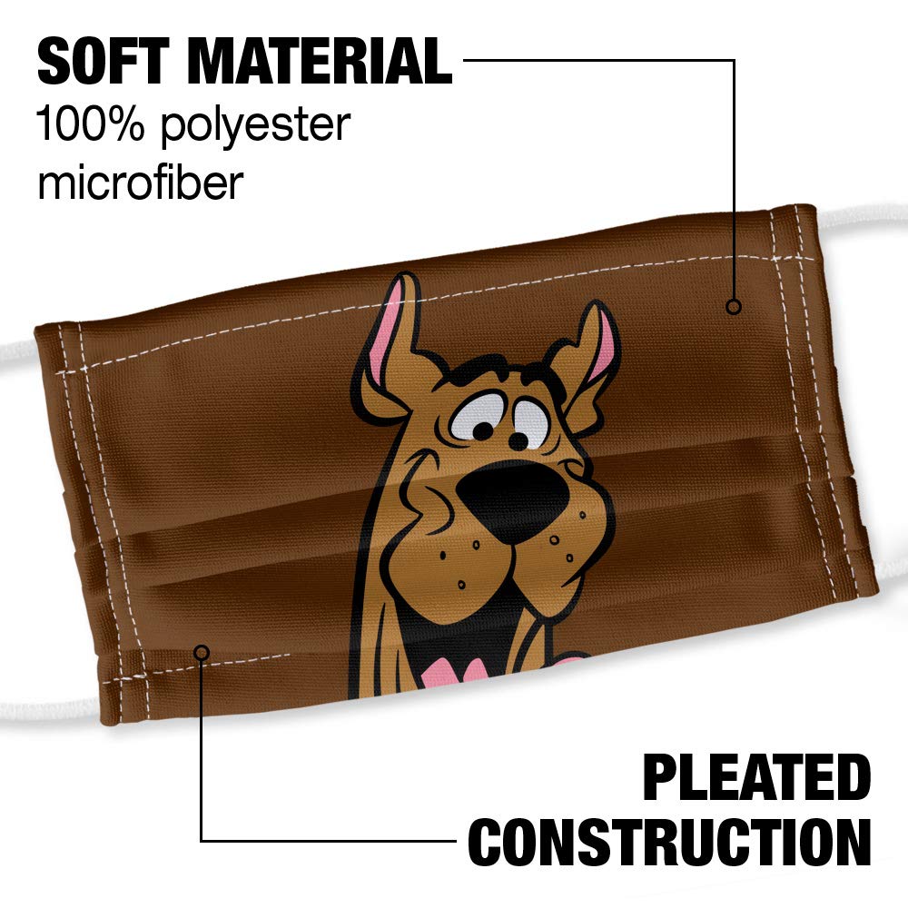 Popfunk Scooby-Doo Scooby Happy 1-Ply Reusable Face Mask Covering with Adjustable Nose Wire, Unisex