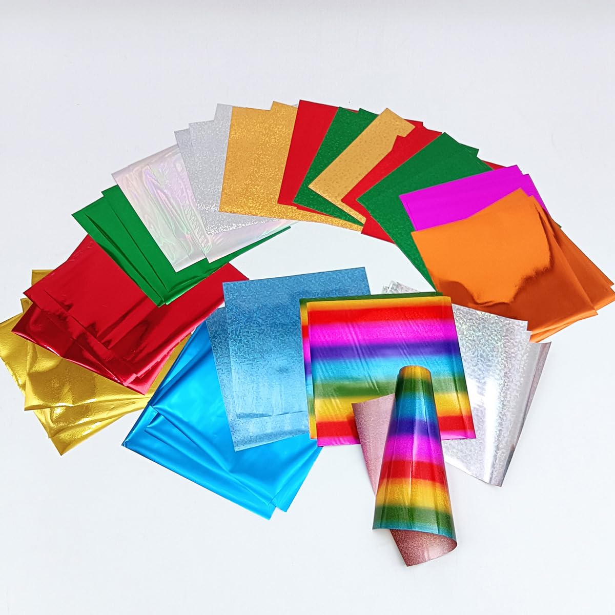 102 piezas de papel de aluminio caliente de 17 colores para hacer tarjetas hechas a mano