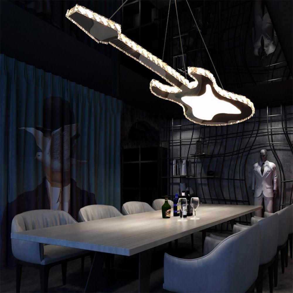 Lustre guitare cristal K9 lampe suspendue LED moderne 120cm