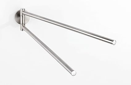 WENKO Toallero Cuba mate con 2 brazos - toallero de barra, Cinc moldeado bajo presión, 5 x 7 x 41.5 cm, Mate