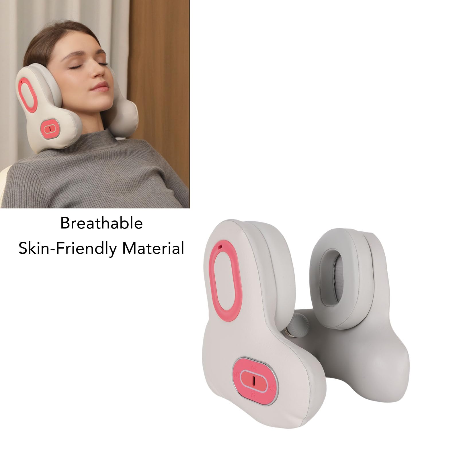 banapoy Reise-Nacken Kissen mit Bluetooth-Headset, Memory-Schaum-Flugzeug Kissen U-Form Reise Musik Headset mit Geräusch Unterdrückung, Heiz Funktion, für Flug, Auto, Büro