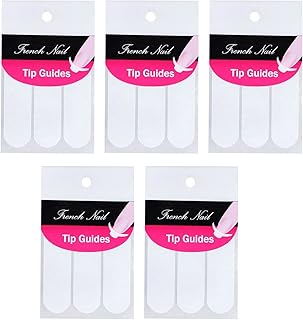 5 Sheets 240Pcs French Manicure Nail Art Stickers Strips, Self-Adhesive Nail Sticker Tips for Manicure Decoration DIY Tool...