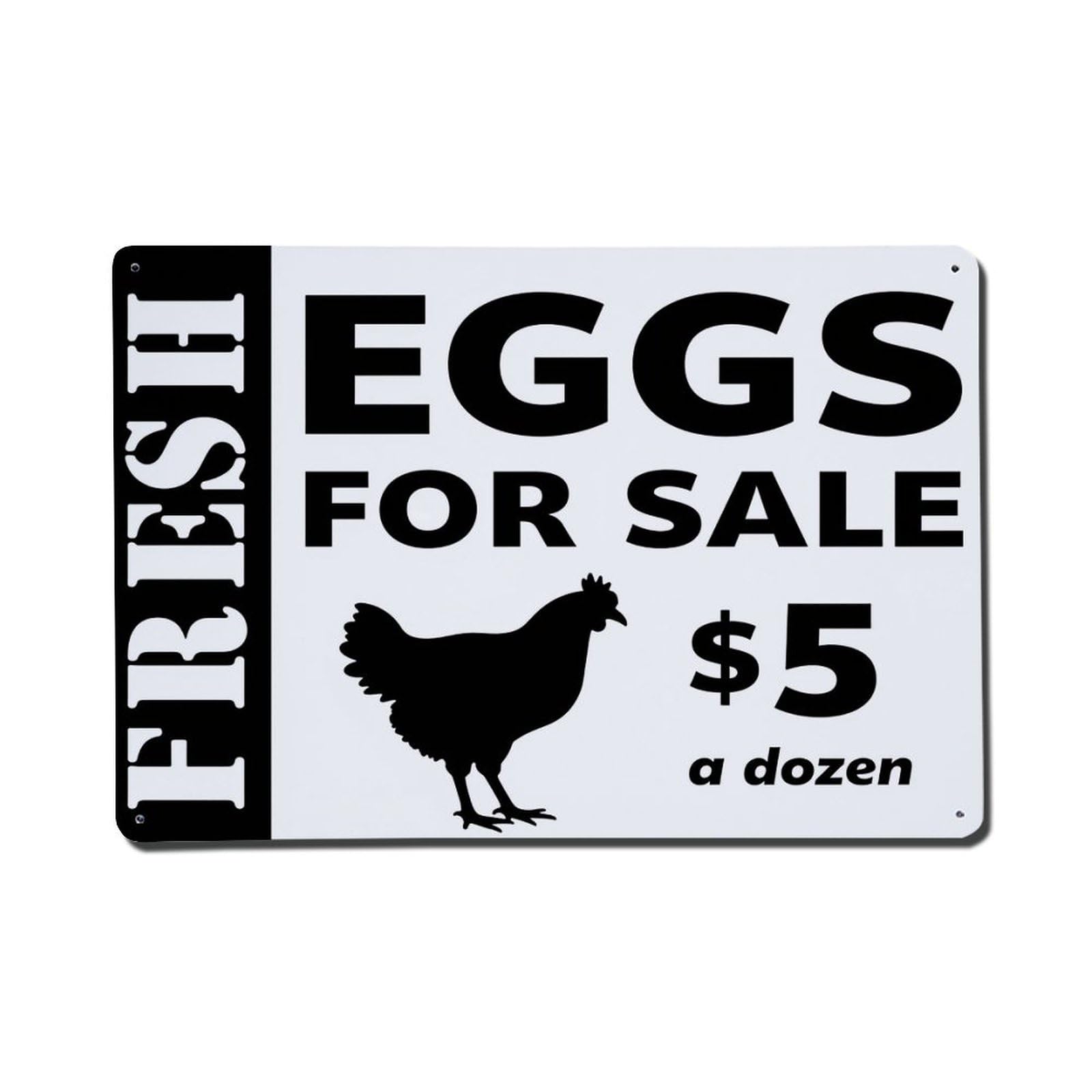 Fresh Eggs For Sale Sign Tin Sign Vintage Metal Poster, Home Bar Garage Man Cave Cafe Indoor & Outdoor Wall Decoration 8x12Inches
