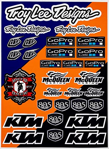Enjoy Mfg Motorcycle Sticker Sheet Decal Graphics for KTM Troy Lee Designs TLD