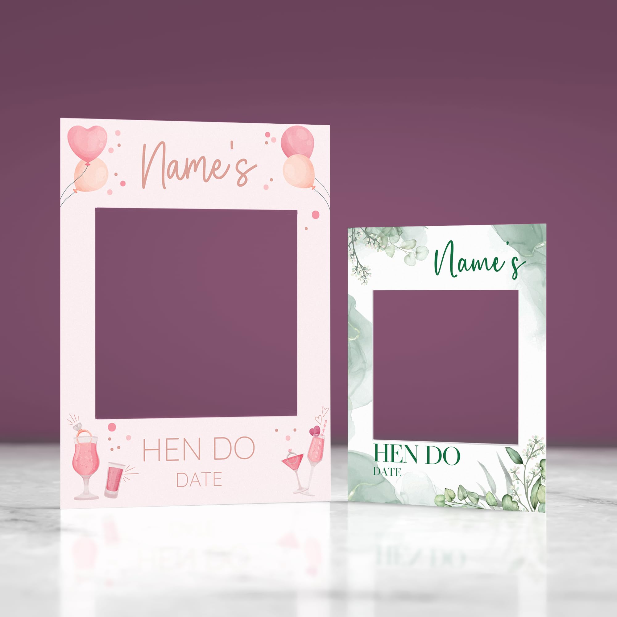 Customisable Hen Party Selfie Frame Bespoke Hen Do Bridal Shower Bride to Be effect Personalised Party Decoration Ideal Wedding Gift
