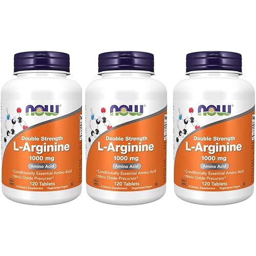 Now Foods L-Arginine 1000mg, 120 Tablets (Pack of 3)