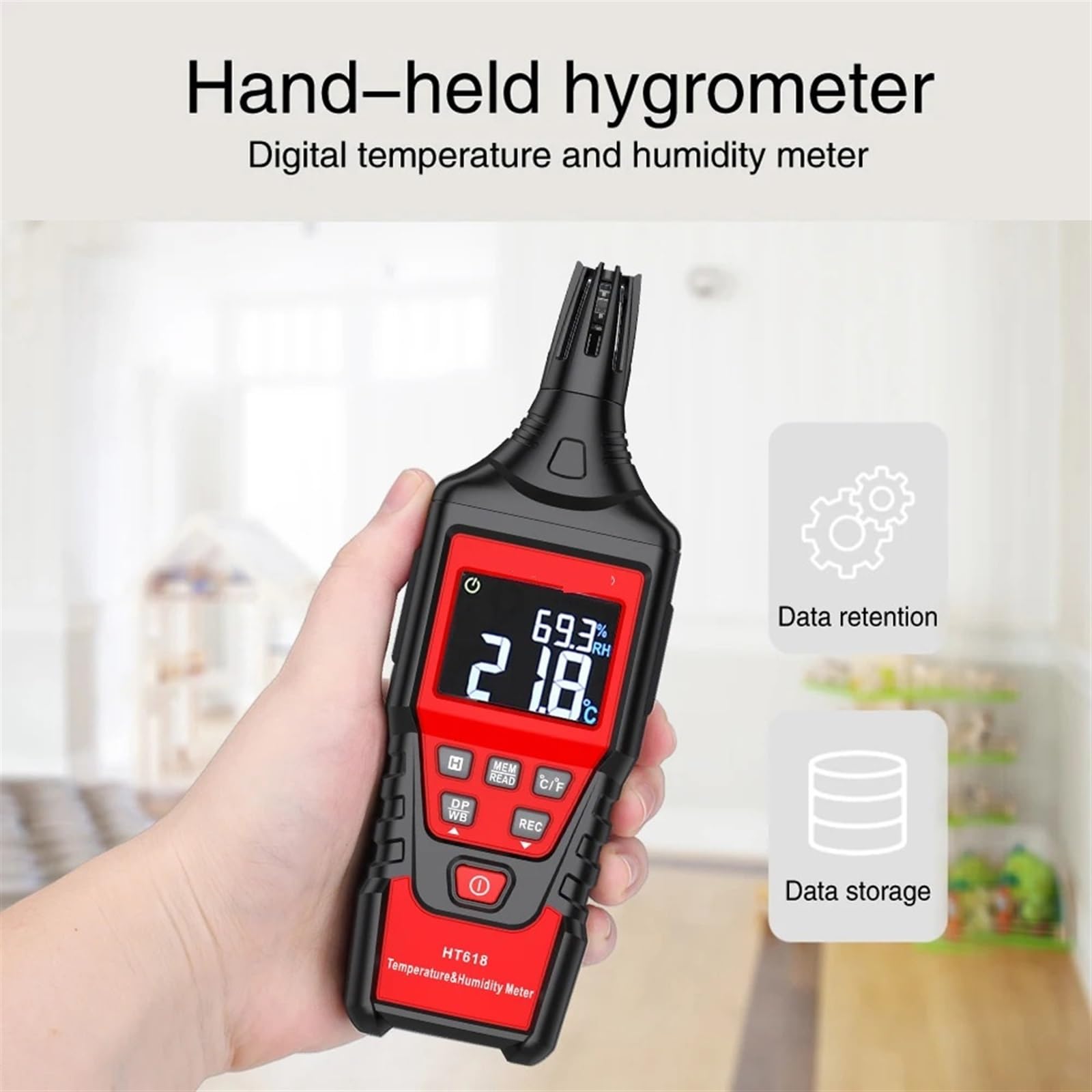 Laboratorio Termohigrómetro Granja Invernadero Bodega Medidor Digital Temperatura Humedad Medidor Medidor Ambiente Humedad