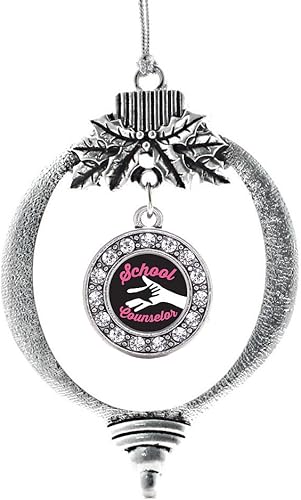 Miniatura 161 de Inspired Silver - My Vintage Initials - Adorno con dije de letra V - Adornos navideños de círculo plateado con joyas de circonita cúbica