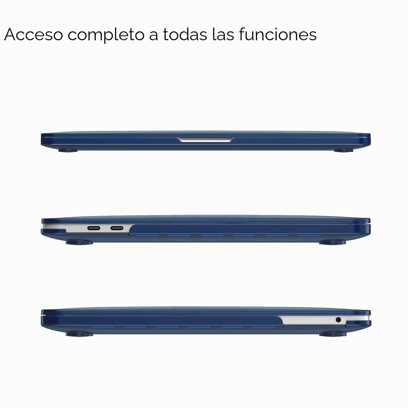 Fintie Funda Compatible con MacBook Pro 13" M2/M1 (2016-2022) Carcasa Dura y Fina con Acabado Mate para Modelo A2338/A2289/A2251/A2159/A1989/A1706/A1708, Translúcido Azul Marino