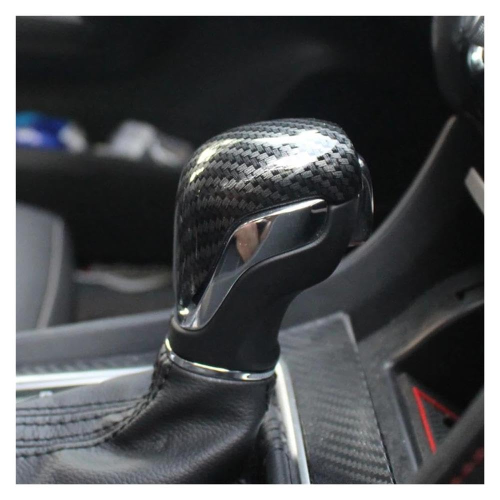 HYASDBWE Car Gear Lever Interior Button Cover Carbon Fiber Sticker Interior Decoration for MG5 for MG6 for MG HS ZS Gear Shifter Parts(Black)