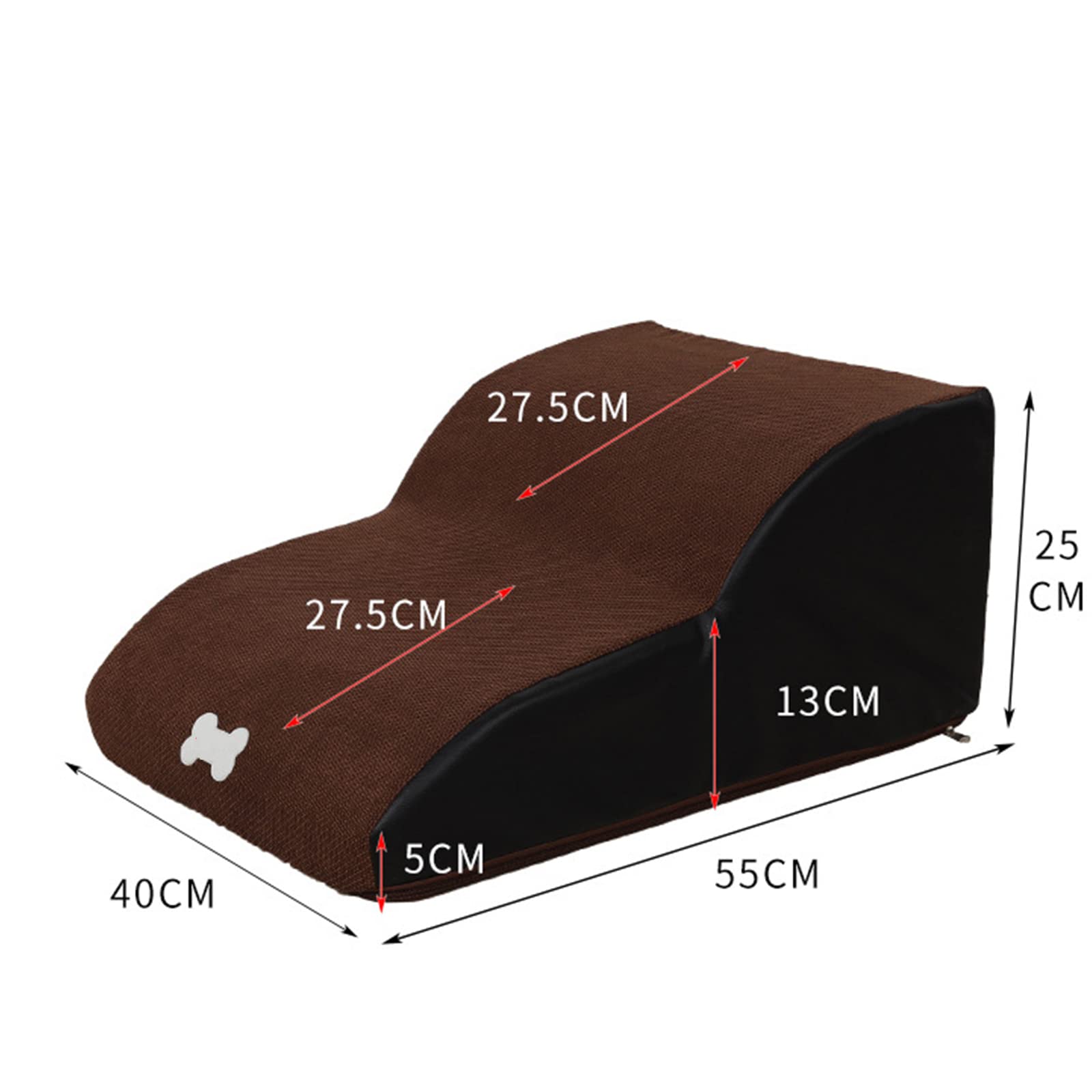 Escaleras para Mascotas para Perros y Gatos, rampa para Cama para Perros, Escalera para Perros de Esponja Suave, Funda Lavable extraíble, Ideal para Perros pequeños heridos Mayores (2 Layers Blue)