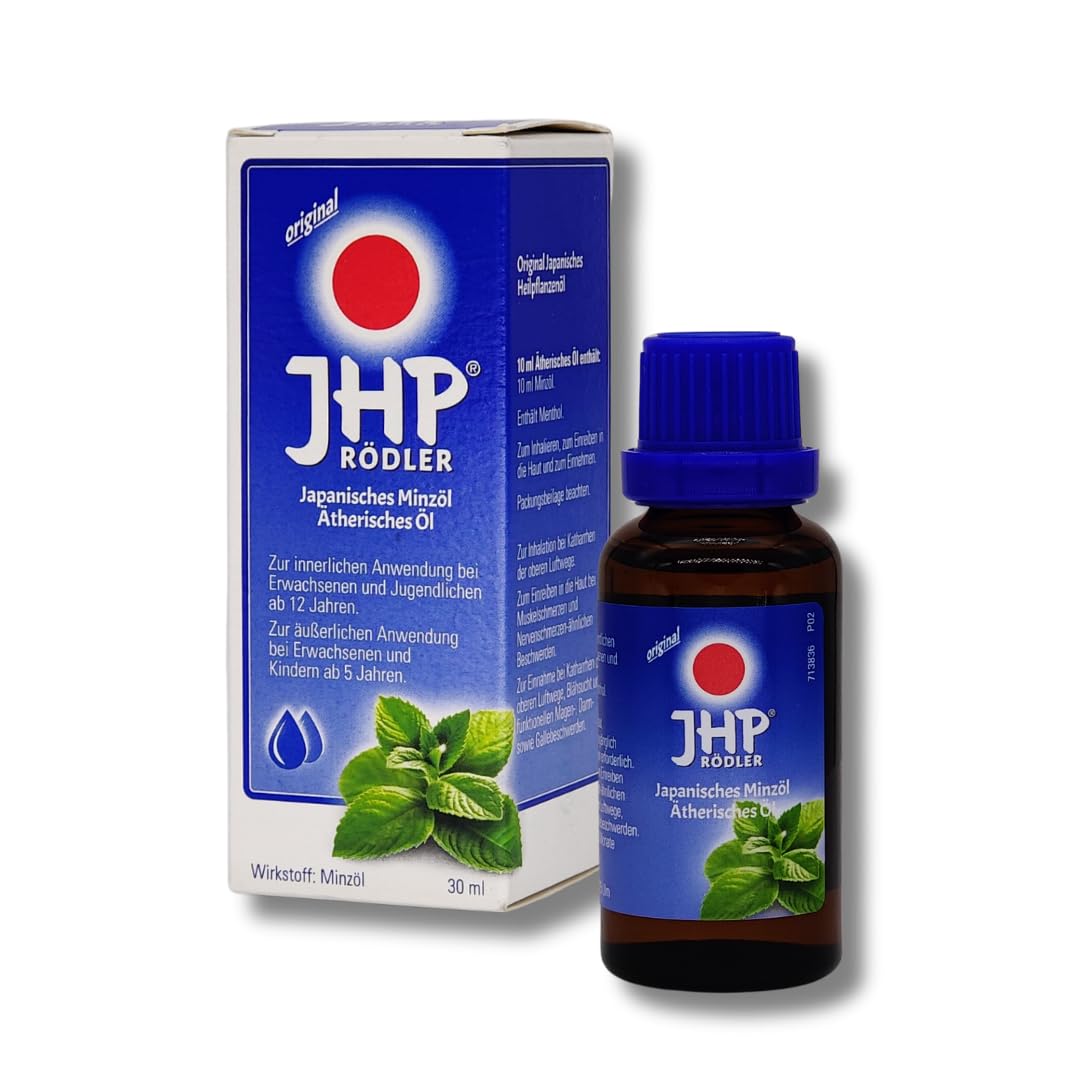 Original JHP Rödler Japanisches Minzöl, 3x 30 ml I Zur Inhalation bei Atemwegsinfekten wie Erkältung und Schnupfen I Zum Einreiben in die Haut I Zum Einnehmen I Spar-Set plus Pharma Perle give-away