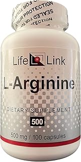 LifeLink L-Arginine | 500 mg x 100 Capsules | Precursor to Nitric Oxide | Healthy Blood Flow, Heart Health | Gluten Free & Non-GMO | Made in The USA
