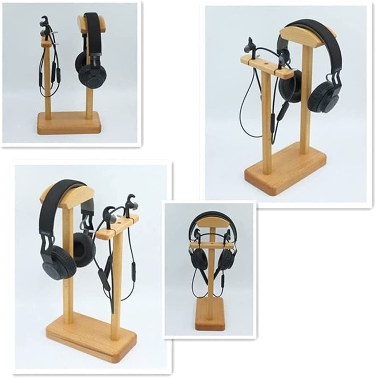 Soporte para Auriculares, Colgador de Auriculares Soporte for Madera Maciza for duales for montado en la Cabeza Auriculares intraaurales