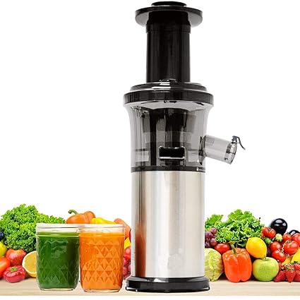 RoboTouch iSqeez Compact Slow Juicer Powerful 200 Watts Whole Extract Cold Press Technology Stainless Steel Body, Helps for Weight Loss High Nutrient Fruit & Vegetable Juice