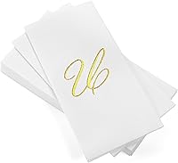 Vista 24 de AMERICAN HOMESTEAD - Toallas de mano desechables – Servilletas de invitados con monograma de lámina plateada – Toallas de papel de baño similares al