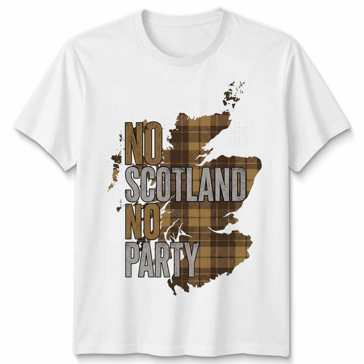 ATTAR APPAREL No Scotland No Party Unisex Football T Shirt Scottish Flag Soccer Fans Navy Gold Scotland Slogan Graphic Tee Unisex M — image 1