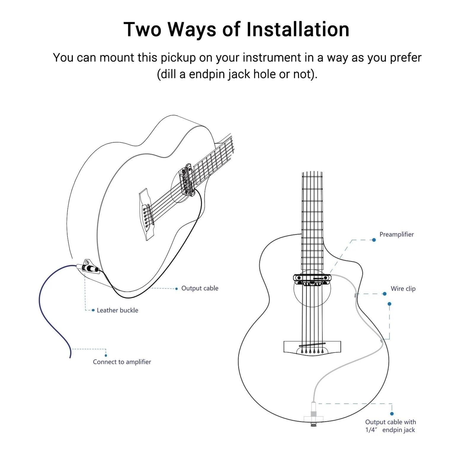 X0 Pickup Per Chitarra Preamplificatore Pickup Per Buca Sonora Con Controllo Del Volume E Del Tono Accessori Per Strumenti Musicali Per Chitarra Acustica(Red)