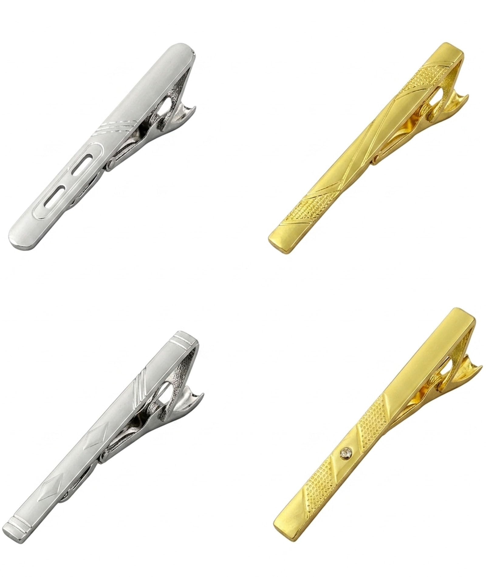 4PCS Tie Pin for Men Formal, Elegant Gold and Silver Tie Bars, Suitable for Business Meetings and Social Events-image-18