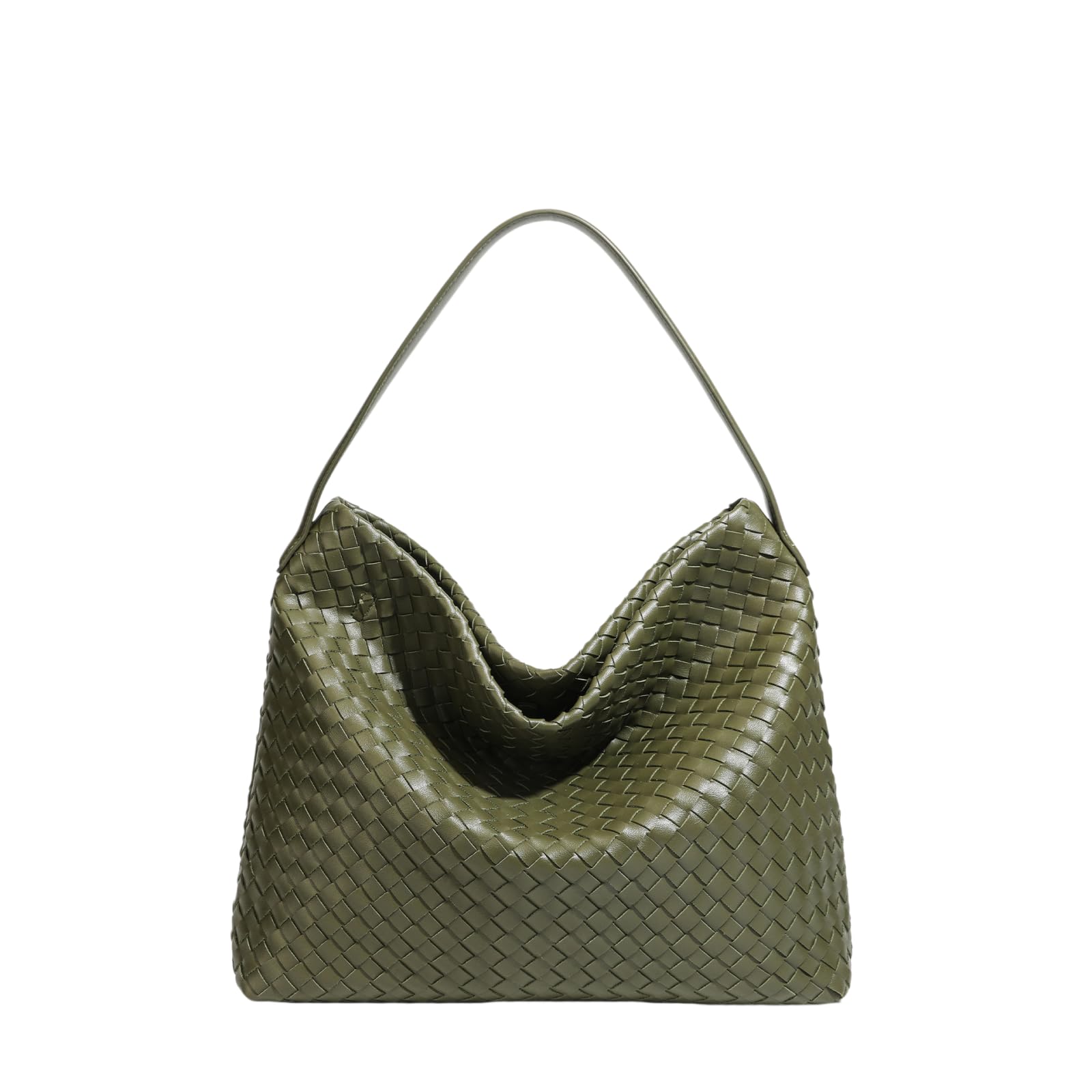 Generisch Borsa a tracolla da donna, morbida, oversize, casual, con manico superiore e tasca con cerniera