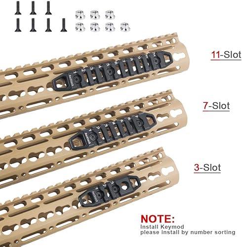 Miniatura 3 de Compatible con rieles MMlocks/KKeymods, accesorios de sección de riel de aluminio de 3 ranuras de 7 ranuras y 11 ranuras para sistema