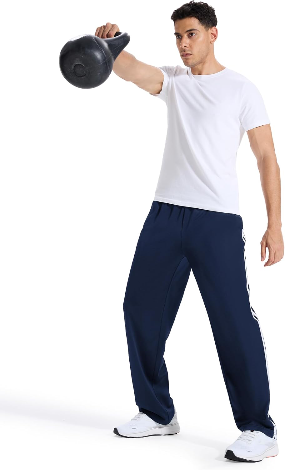 Tall Men's 34/36/38 Inseam Track Pants Warm-up Sweatpants Open Hem Tracksuit Bottoms for Gym Athletic Workout - Image 9