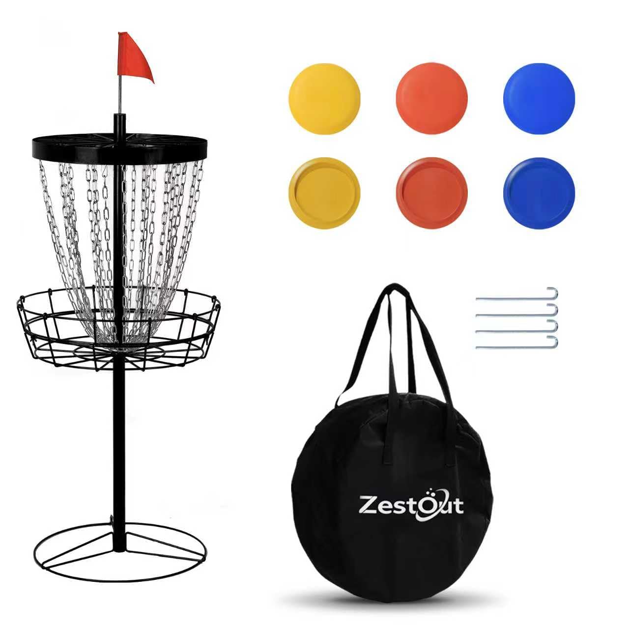 Amazon.com : Zestout Backyard Disc Golf Basket - Portable 24-Chain