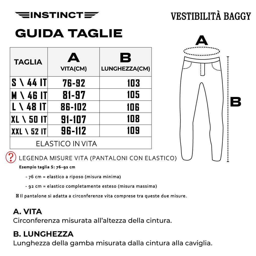 Instinct I Jeans Baggy Uomo Cargo in Denim Loose Fit Ampio e Comodo – Pantaloni Larghi Streetwear Oversize con Tasche Laterali Tasconato in Cotone Resistente Casual