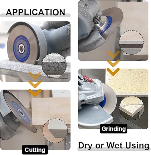 Miniatura 2 de SHDIATOOL Hoja de sierra de diamante de 5 pulgadas, rueda de disco de molienda de corte de baldosas de 4.921 in para azulejos de cerámica, cerámica,