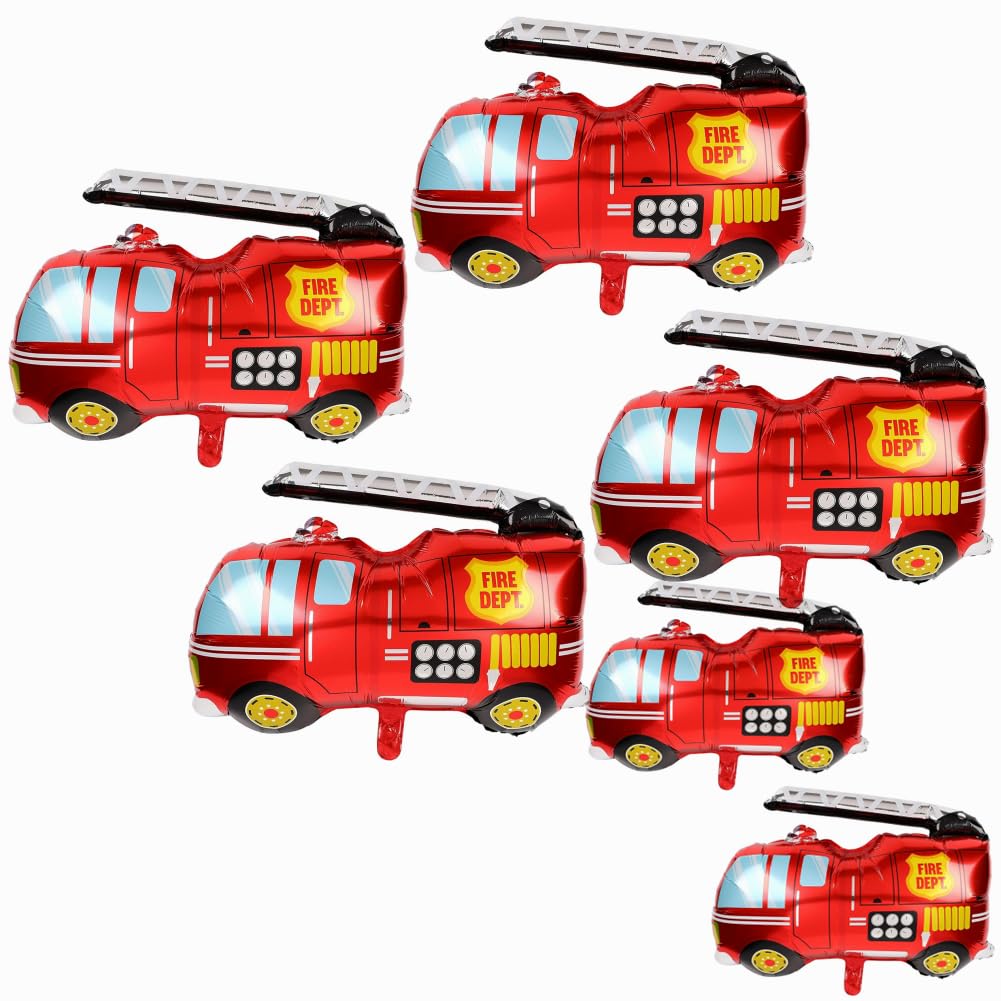Tpfufu Fire Truck Foil Mylar Balloon, Fire Truck Balloon, Fire Balloon Party Decorations for Fireman Firefighter Birthday Party Room Decorations