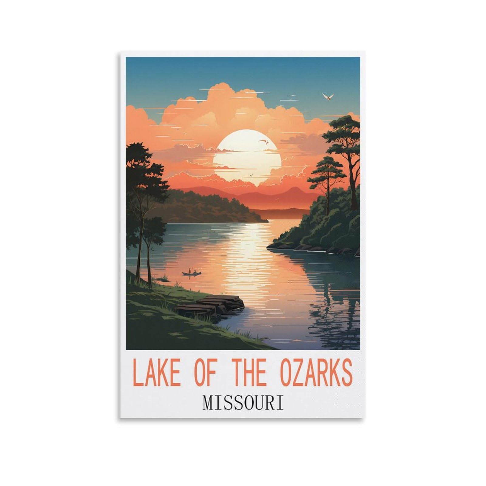 Vintage Metal Tin Sign,Lake of The Ozarks Missouri,Travel Tin Signs Metal Poster Wall Decor Office Cafe Bathroom Badroom 20x30cm