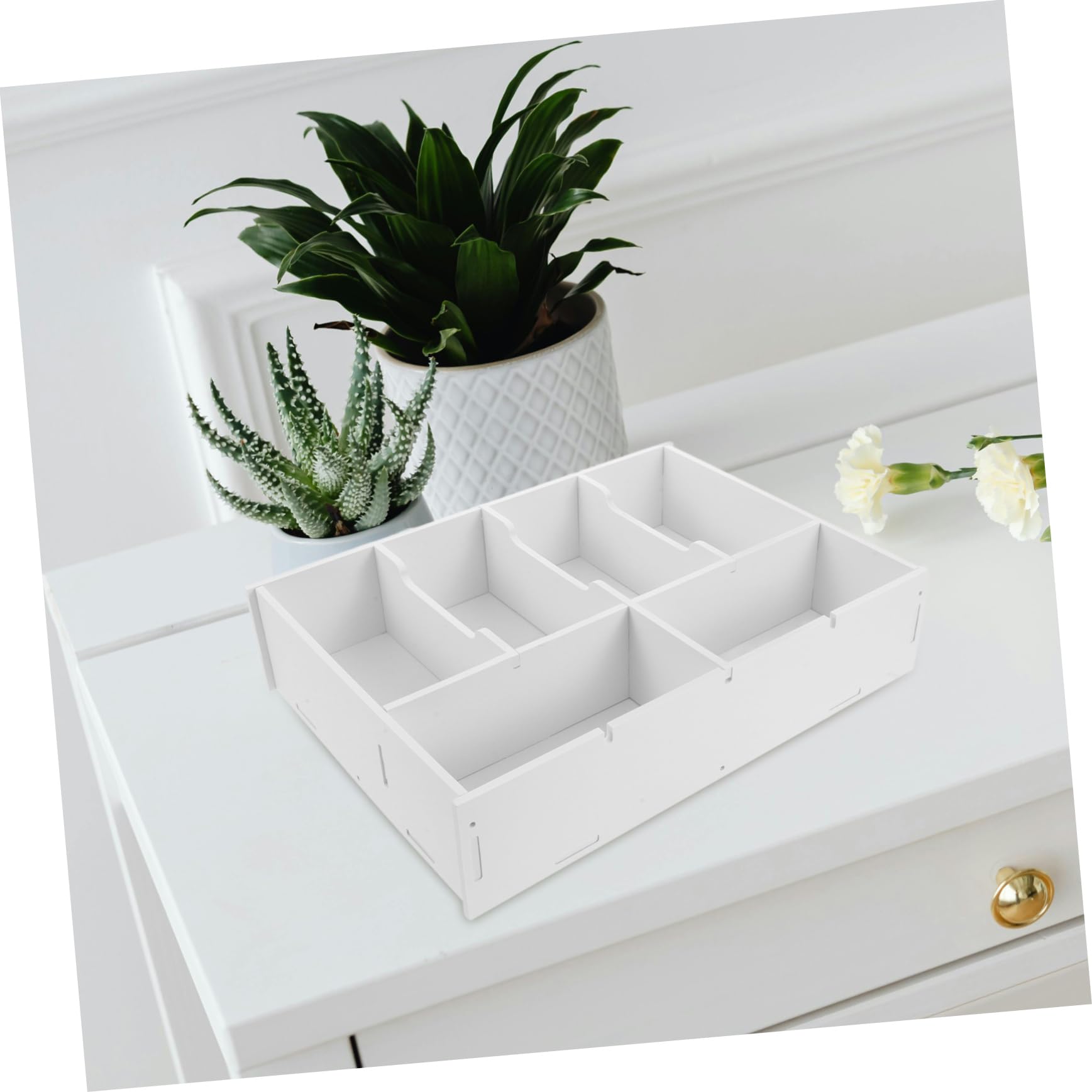 Beige Geldorganisator aus Pvc Holzverbund mit Mehrfachem Fachdesign zur Einfachen Aufbewahrung von Bargeld und Münzen für Supermarkt Kassen und Büro Schubladen