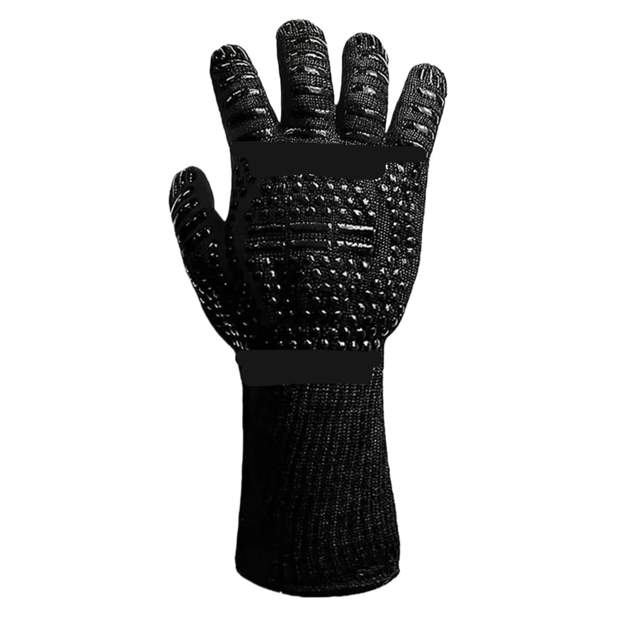 Guantes Barbacoa Guantes bicapa resistentes a altas temperaturas, guantes for asar, manoplas antideslizantes de silicona for horno, resistencia al desgaste, barbacoa, cocinar y hornear(1pair Women Bla