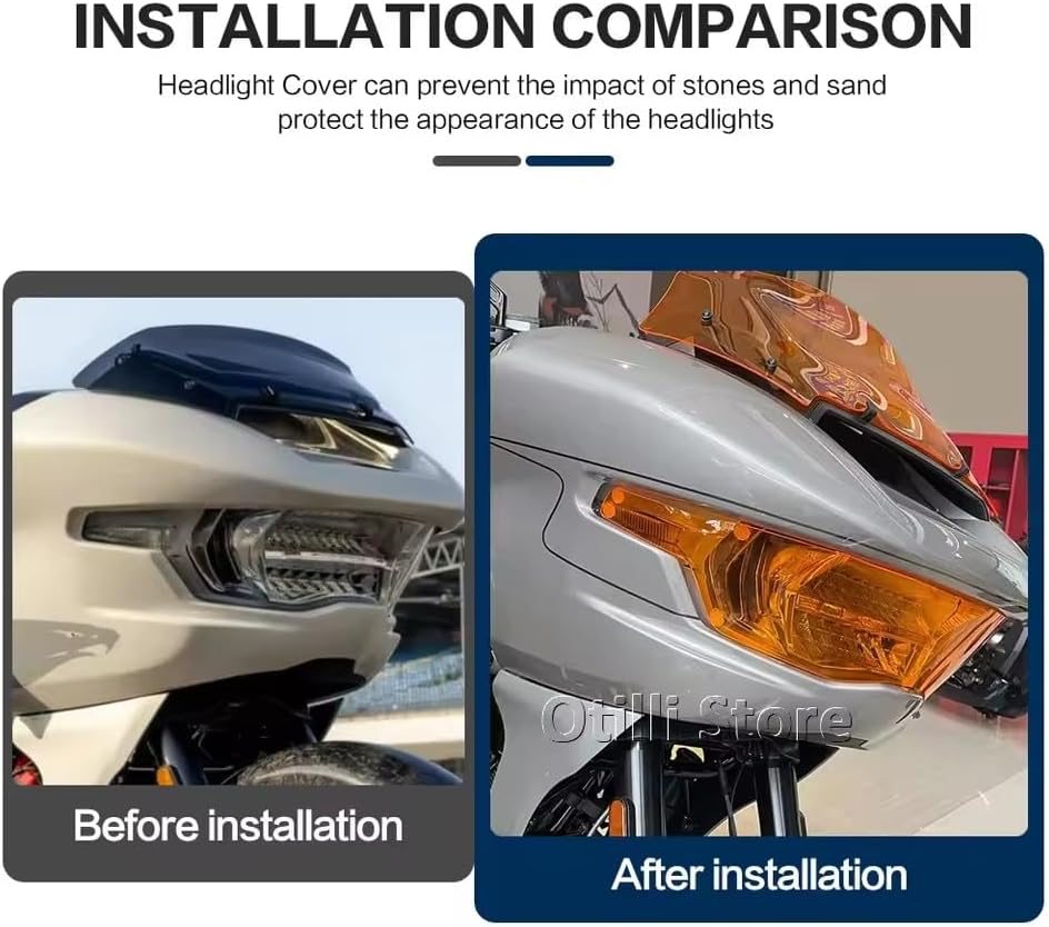 for CVO Road Glide FLTRXSE ST FLTRX 2024 New Headlight Cover Headlamp Protector Guard Fairing Motorcycle Accessories 1 (Purple)