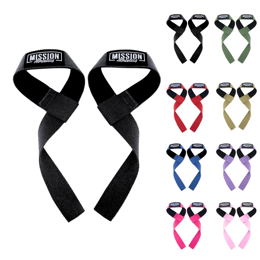 Lifting Wrist Straps for Weightlifting, Bodybuilding, Powerlifting, Strength Training, & Deadlifts - Padded Neoprene with 18" Cotton