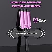 Vista 6 de kuwa 15 Rizador de Temperatura Variable para Cabello, Rizador de 3 Barriles, Ondulador de Cabello para Mujeres, Herramienta para Cabello WaverHair