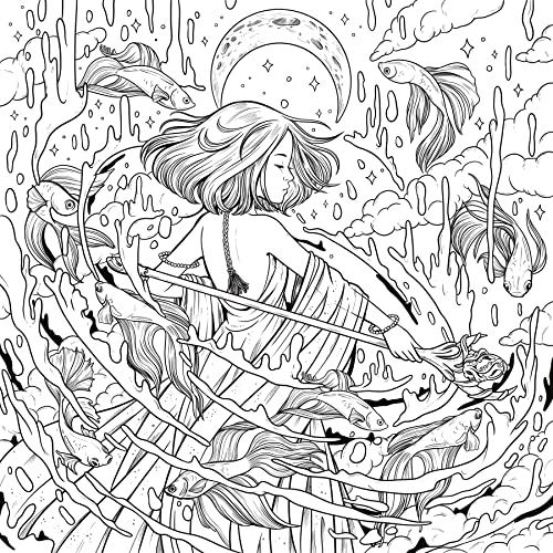 Mythographic Color and Discover: Cosmic Spirit: An Artist's Coloring Book of Tarot, Astrology, and Mystical Symbols – vue 3