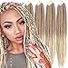 Produktbild 6 Packs Eunice Hair Lange Flechten Hair Extensions 24 Inch Kunsthaar Haar für Heimwerker Crochet Box Zöpfe 100Gram/Pack Kunsthaar Braids Haarverlängerung 20 Wurzeln/Pack(Ombre blond)