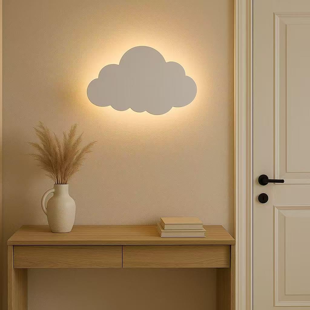 Applique da muro LED 9W design nuvola, luce regolabile 3000K-6500K, lampada da parete per camera da letto bambini soggiorno AQ28-B3C