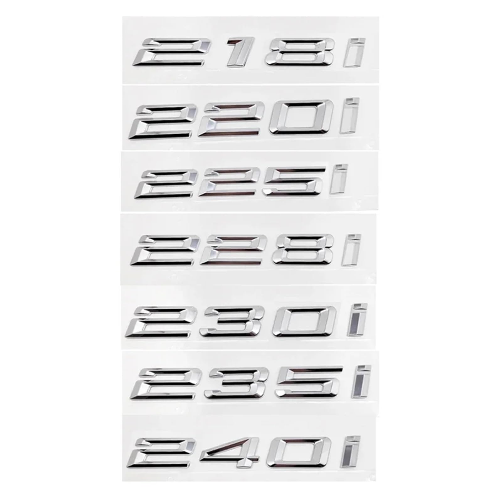 NBCNZCTSAS 3D ABS Car Trunk Letters Logo Decals Badge Emblem Sticker Fit For BMW 2 Series 216i 218i 220i 225i 228i 230i 235i 240i F22 F23 F44(Gloss Silver,220i)