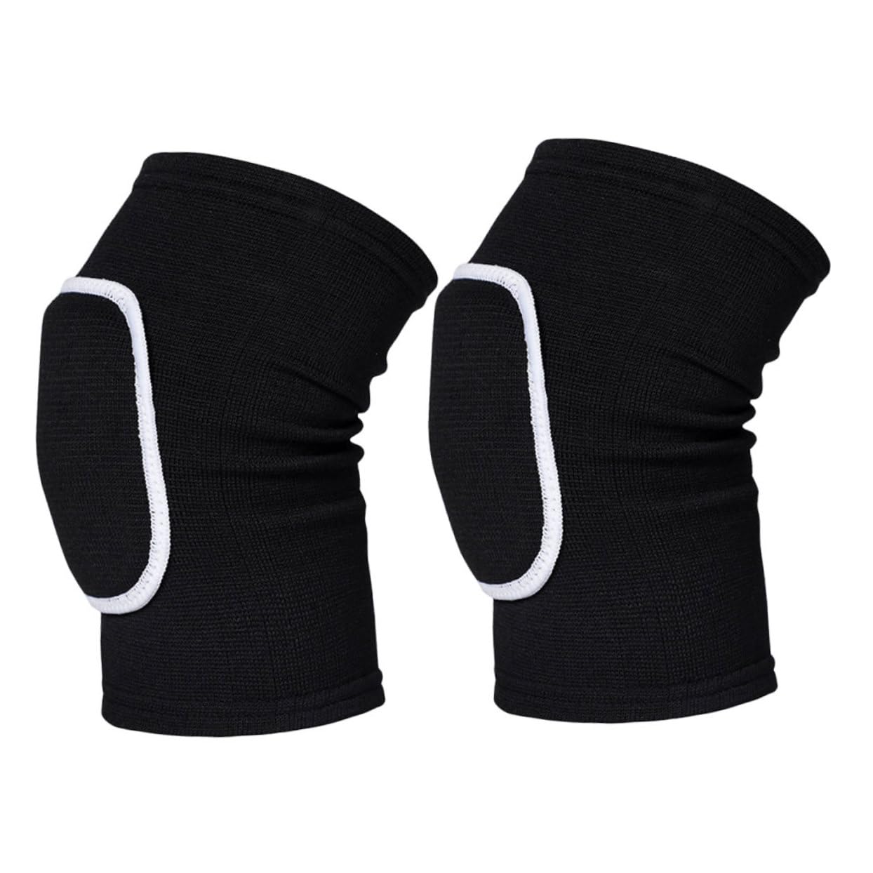 BCOATH Volleyball Knee Pad 1 Pair Black White Edges Sturdy and Comfortable for Girls Yoga Dancing